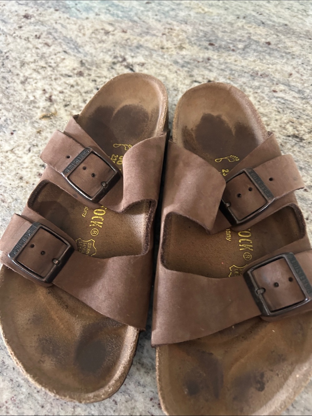 Birkenstock Brown Suede Arizona Two-Strap Sandals